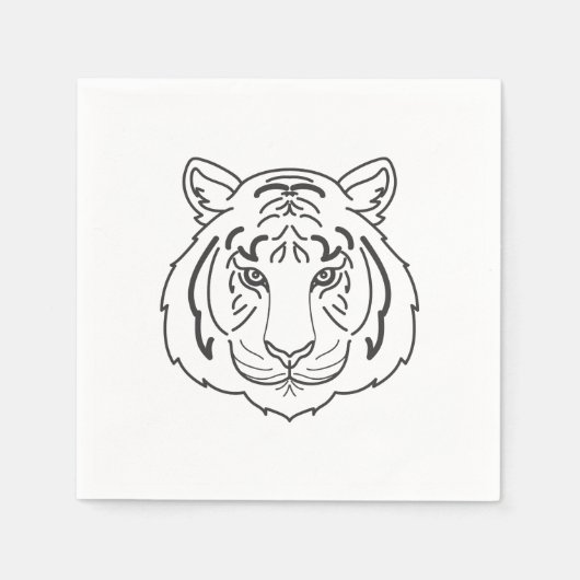 Serviette En Papier Illustration du tigre (Devant)