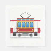 Serviette En Papier Illustration du tramway rétro (Devant)