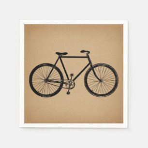 Serviette En Papier Illustration du vélo Brown Vintage