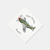 Serviette En Papier Illustration d'un avion militaire (Coin)