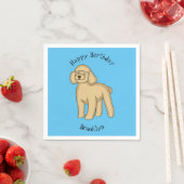 Serviette En Papier Illustration d'un caniche brun joyeux (En situation)