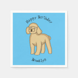 Serviette En Papier Illustration d'un caniche brun joyeux