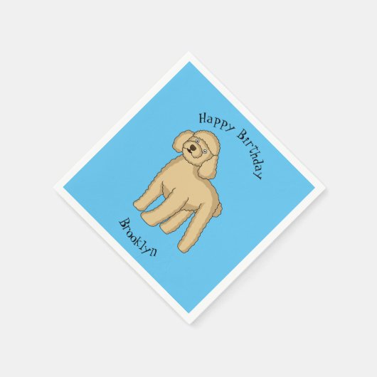 Serviette En Papier Illustration d'un caniche brun joyeux (Coin)