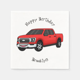 Serviette En Papier Illustration d'une camionnette rouge mou