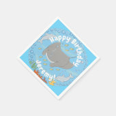 Serviette En Papier Illustration d'une mignonne raie manta et de bulle (Coin)