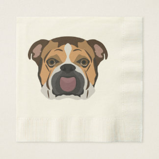 Serviette En Papier Illustration English Bulldog