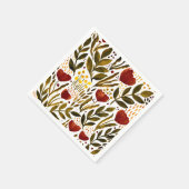 Serviette En Papier Illustration florale botanique d'orange brûlé (Coin)