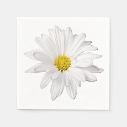 Serviette En Papier Illustration florale de la marguerite blanche (Devant)