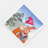 Serviette En Papier Illustration Fox Forest Woodland Friends (Coin)