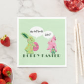 Serviette En Papier Illustration Funny Green Pink Bunnies Pâques (En situation)