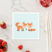 Serviette En Papier Illustration graphique des renards orange mignons (En situation)