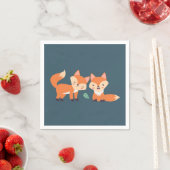 Serviette En Papier Illustration graphique des renards orange mignons (En situation)
