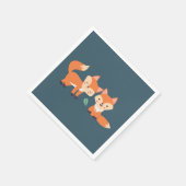 Serviette En Papier Illustration graphique des renards orange mignons (Coin)