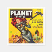 Serviette En Papier ILLUSTRATION GRAPHIQUE SIC FI des années 1950 vint (Devant)