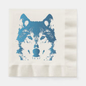 Serviette En Papier Illustration Ice Blue Wolf (Devant)