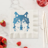 Serviette En Papier Illustration Ice Blue Wolf (En situation)