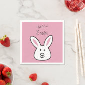 Serviette En Papier Illustration Pastel Pink Cute Bunny Pâques (En situation)