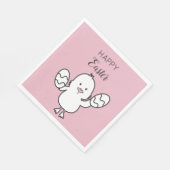 Serviette En Papier Illustration Pastel Pink Cute Pâques poussins et o (Coin)