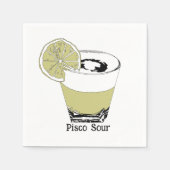 Serviette En Papier Illustration Pisco Sour (Devant)