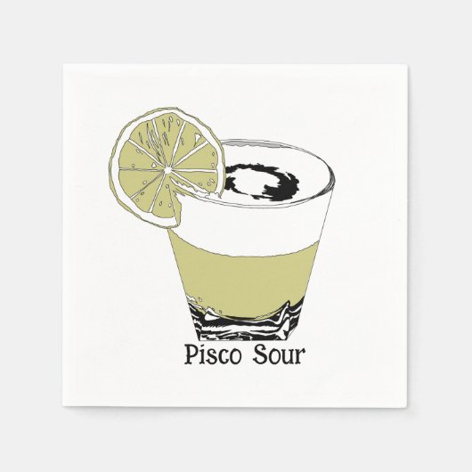 Serviette En Papier Illustration Pisco Sour (Devant)