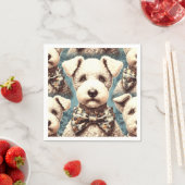 Serviette En Papier Illustration Retro Bedlington Terrier (En situation)