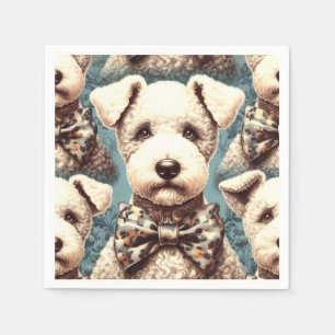 Serviette En Papier Illustration Retro Bedlington Terrier