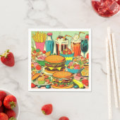 Serviette En Papier Illustration Retro Food Comic (En situation)