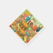 Serviette En Papier Illustration Retro Food Comic (Coin)