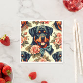 Serviette En Papier Illustration Retro Rottweiler (En situation)
