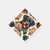 Serviette En Papier Illustration Retro Rottweiler (Coin)