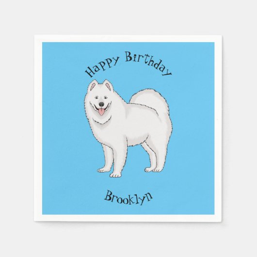 Serviette En Papier Illustration Samoyed dog (Devant)