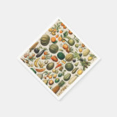 Serviette En Papier Illustration scientifique végétale des fruits (Coin)