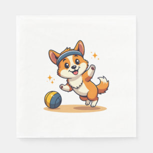Serviette En Papier Illustration vectorielle de chien de volley-ball C