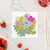 Serviette En Papier Illustration vectorielle du bouquet de fleurs (En situation)