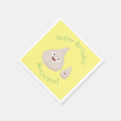 Serviette En Papier Illustration végétale de caricature à l'ail mignon (Coin)