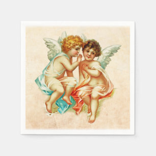 Serviette En Papier Illustration vintage d'Antique Cherub Angels