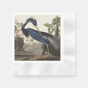 Serviette En Papier Illustration vintage d'Audubon du héron de Louisia