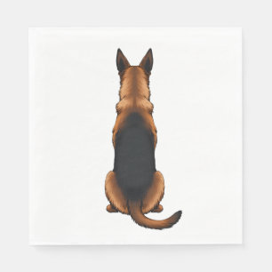 Serviette En Papier Illustration vintage de chien de berger allemand v