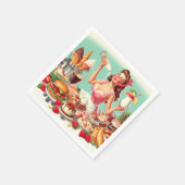 Serviette En Papier Illustration vintage de l'alimentation (Coin)
