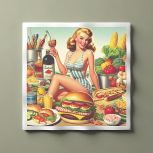 Serviette En Papier Illustration vintage de l'enrobage alimentaire