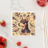 Serviette En Papier Illustration vintage Pinscher (En situation)