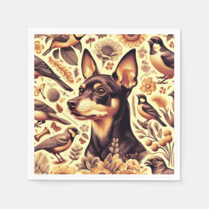 Serviette En Papier Illustration vintage Pinscher