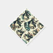 Serviette En Papier Illustration vintage Schnauzer sans joint (Coin)