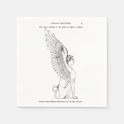 Serviette En Papier Illustration vintage Sphinx (Devant)