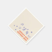 Serviette En Papier Illustrations à main lunaire 40e anniversaire (Coin)