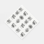 Serviette En Papier Illustrations botaniques (Coin)