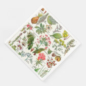Serviette En Papier Illustrations botaniques (Coin)
