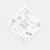 Serviette En Papier Illustrations de plage dessinées à la main pour un (Coin)