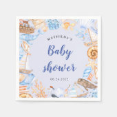 Serviette En Papier illustrations de plage nautique baby shower papier (Devant)
