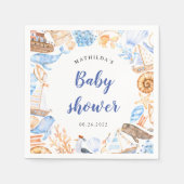 Serviette En Papier illustrations de plage nautique papier baby shower (Devant)